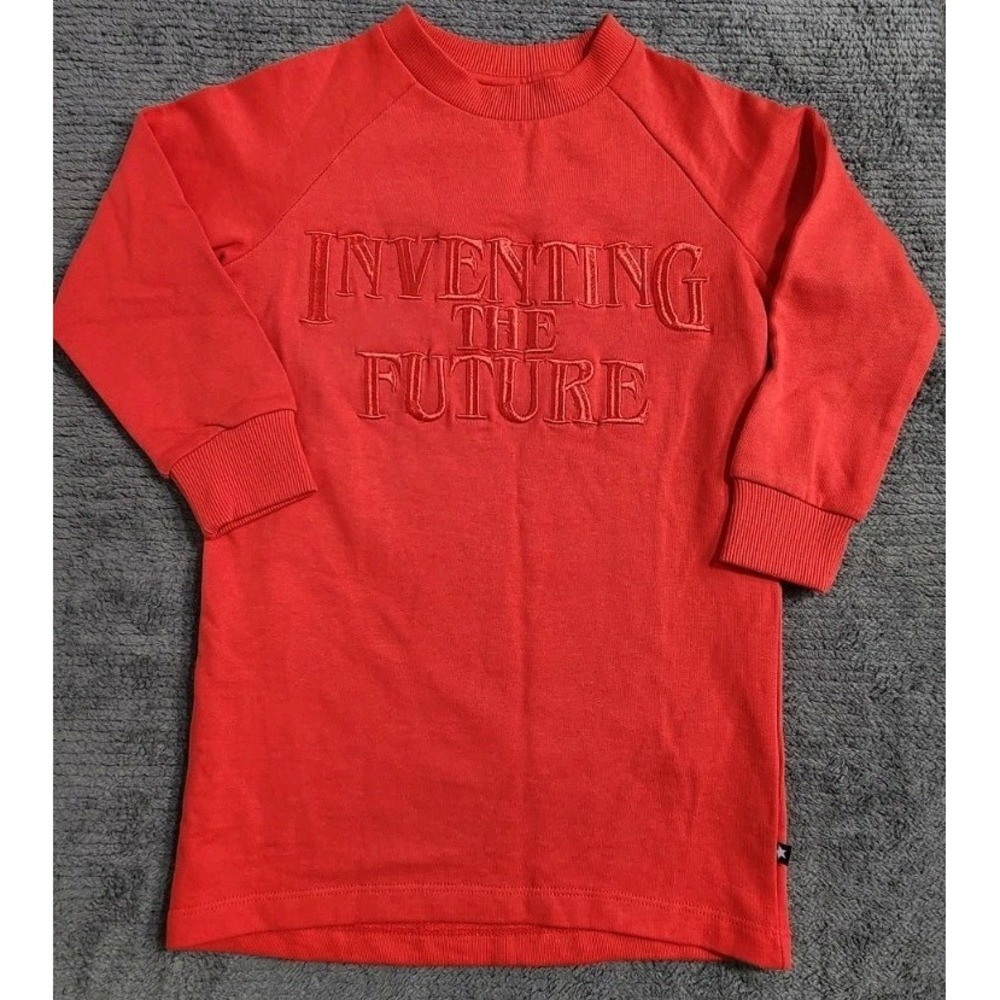Molo Kids Unisex Red Pullover Sweatshirt Long‎ Sleeve Crew Size 98 104 3-4T